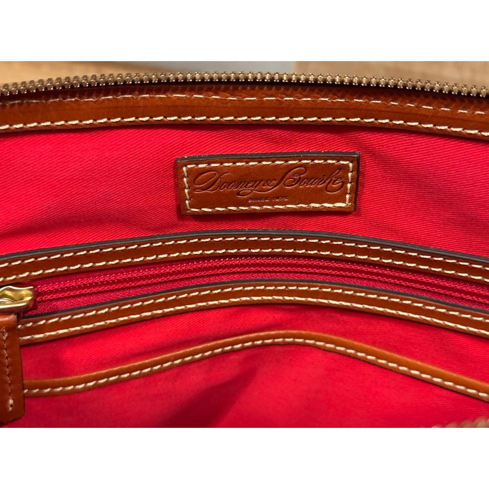 Dooney & Bourke Pebble Leather Zip Zip Satchel Caramel Brown - Picture 12 of 13